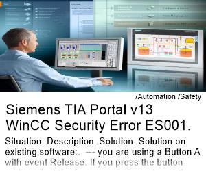 Siemens TIA Portal v13 WinCC Security Error ES001