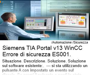 Siemens TIA Portal v13 WinCC Errore di sicurezza ES001