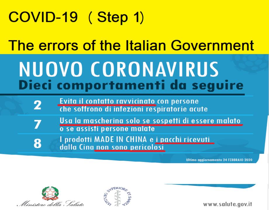 Step 01 The errors of the Italian Government