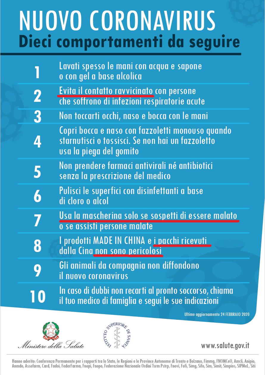 Direttive del Governo: dieci comportamenti da seguire